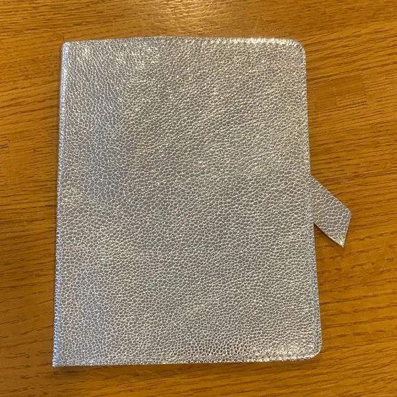 Metallic Silver Italian Suede Textured Notebook Cover NWOT - Picture 1 of 4